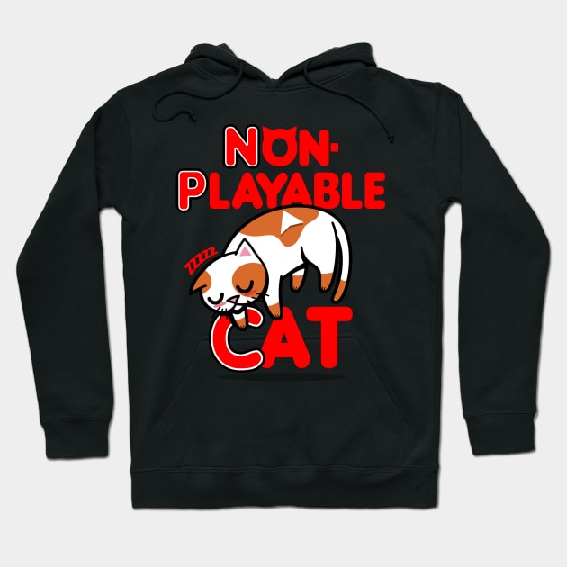 Cute Kawaii Funny NPC Meme Cat Gaming Inspired Gift For Gamers And Cat Lovers Hoodie by BoggsNicolas